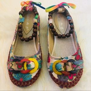 🏝HP🏝FLORAL FABRIC BEADED BALLET FLATS SHOES